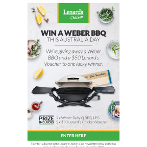 Win a Weber BBQ from Lenards Chicken
