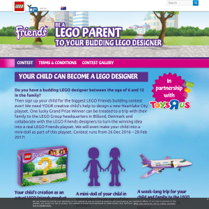 Win a week-long trip for your child & family to the LEGO Group Headquarters in Billund!