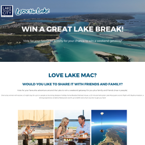 Win a weekend getaway for 4 at Lake Macquarie!