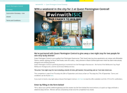 Win a weekend in the city for 2 at Quest Flemington Central