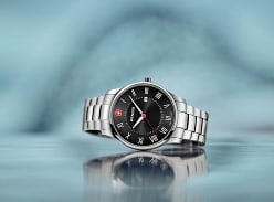 Win a Wenger City Classic Black Dial Silver Stainless Steel Bracelet Watch