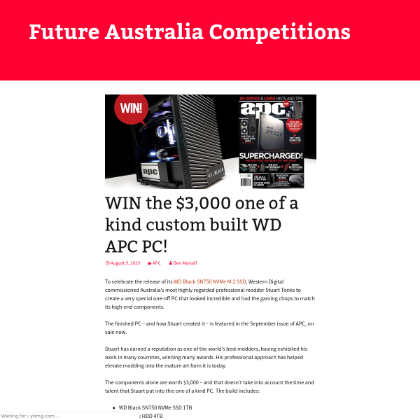 Win a Western Digital APC PC