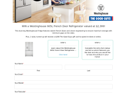 Win a Westinghouse 605L French Door Refrigerator