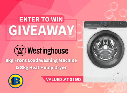 Win a Westinghouse 8kg Washing Machine & an 8kg Heat Pump Dryer