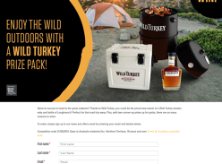 Win a Wild Turkey outdoor prize pack or 1/2 r/up prize prizes