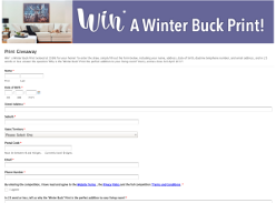 Win a 'Winter Buck' print, valued at $599 for your home!