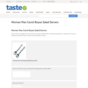 Win a Woman Man Carrol Boyes Salad Servers