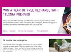 Win a year of free recharge with Telstra Pre-Paid!