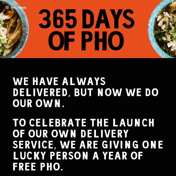 Win a 'Year of Pho'
