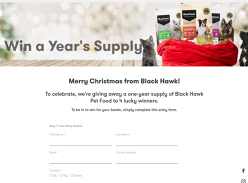 Win a Year's Supply of Black Hawk Pet Food