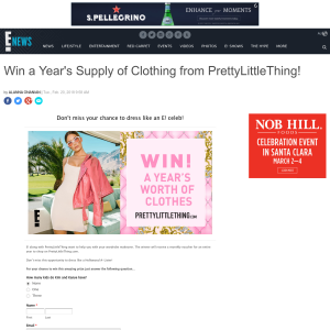 Win a Year's Supply of Clothing from PrettyLittleThin