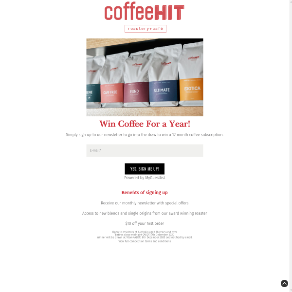 Win a Year's Supply of Coffee