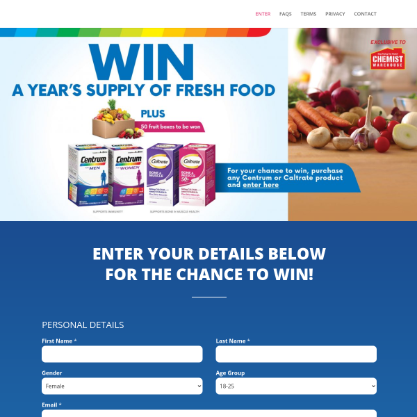 Win a years supply of Fresh Food!
