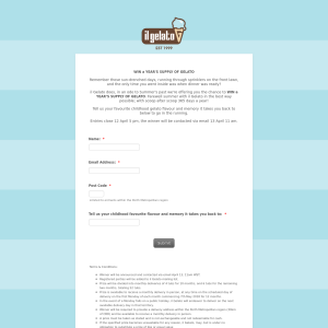 Win a Years Supply of Gelato