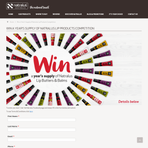 Win A Year's Supply Of Natralus Lip Products Pack
