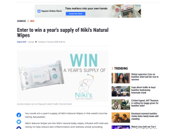 Win a years supply of Niki's Natural Wipe!
