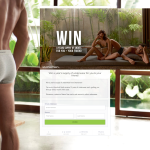 Win a year's supply of underwear for you & your friend