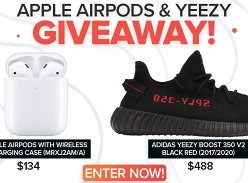Win a Yeezy Boost 350 V2 BLACK RED and Apple Airpods with Wireless Charging Case