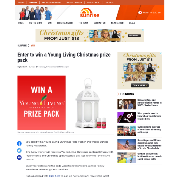 Win a Young Living Diffuser & Essential Oils Prize Pack