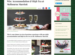 Win Accommodation & High Tea at Melbourne Marriott