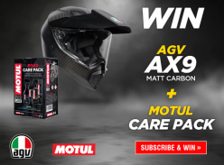 Win an AGV AX9 Matt Carbon PLUS a Motul Care Kit