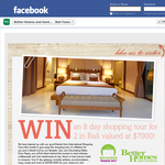 Win an 8 day shopping tour for 2 in Bali valued at $7,000!