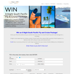 Win an 8 Night South Pacific Fly and Cruise Package