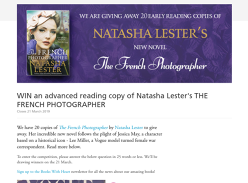 WIN an advanced reading copy of Natasha Lester's THE FRENCH PHOTOGRAPHER
