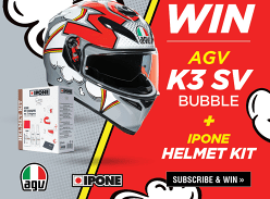 Win an AGV K3 SV Bubble Plus an IPONE Helmet Kit