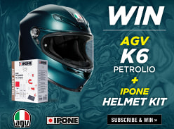 Win an AGV K6 Petrolio PLUS an IPONE Helmet Kit!