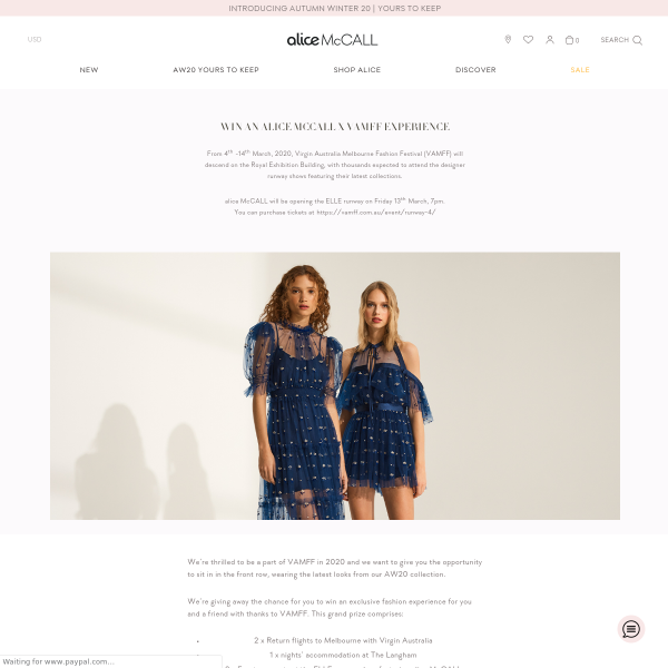 Win an Alice McCALL x VAMFF Experience