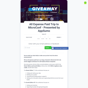 Win an all expenses paid trip to Las Vegas, Nevada for MicroConf 2019