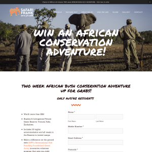 Win an all inclusive 2-week African bush eco adventure!