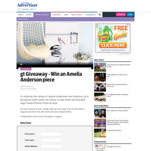 Win an 'Amelia Anderson' piece!