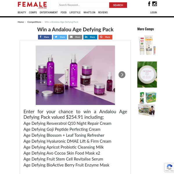 Win an Andalou Age Defying Pack