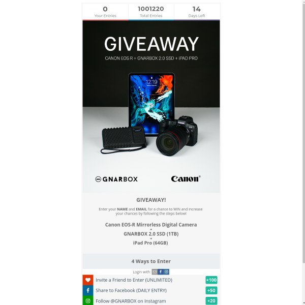 Win an Apple iPad Pro tablet with Canon EOS R camera