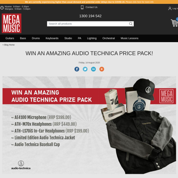 Win an Audio Technica prize pack!