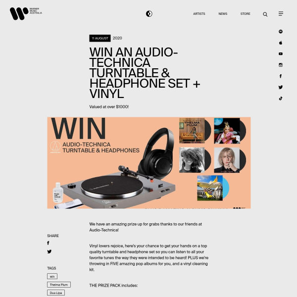 Win an Audio-Technica Turntable & Headphone Set + Vinyl