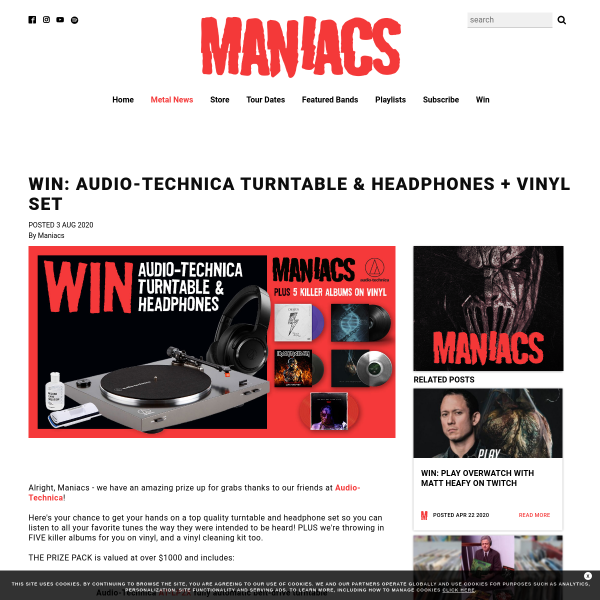 Win an Audio-Technica Turntable/Headphone/Vinyl Set Over