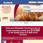 Win an Aussie experience worth over $15,000 or the weekly prize of $1,000 travel vouchers!
