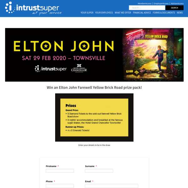 Win an Elton John 'Farewell Yellow Brick Road' Experience in Townsville for 2