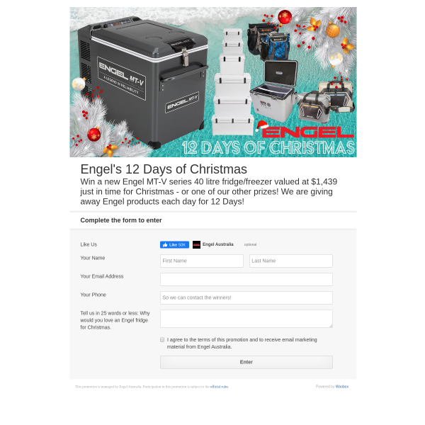 Win an Engel 40L Fridge/Freezer Worth $1,439 or 1 of 11 Cooler Boxes/Bags