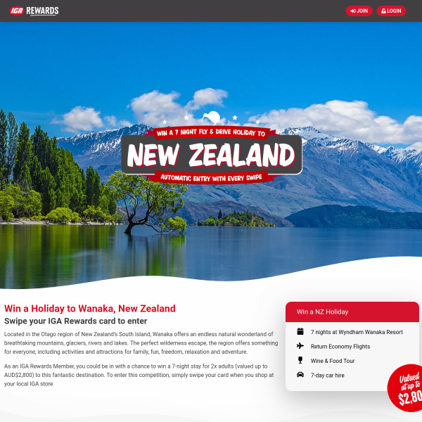 Win an Escape for 2 to New Zealand