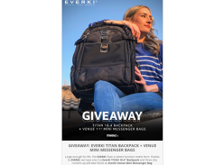 Win an Everki Titan Backpack Worth $159 or 1 of 3 Everki Venue Mini Messenger Bags