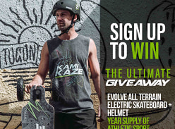Win an Evolve All Terrain Electric Skateboard and a Year