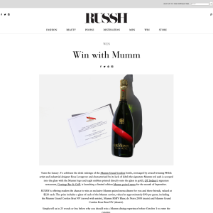 Win an exclusive Mumm paired menu dinner for you and three friends