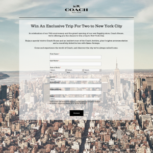 Win an exclusive trip for 2 to New York City!