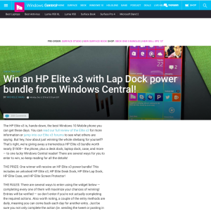 Win an HP Elite x3 with Lap Dock power bundle!