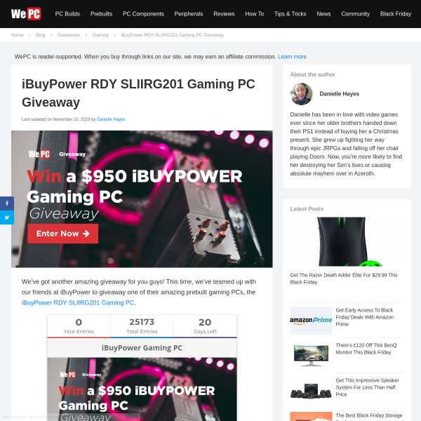 Win an iBuyPower RDY SLIIRG201 Gaming PC