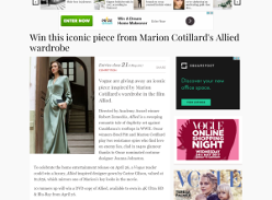Win an iconic piece from Marion Cotillard's 'Allied' wardrobe!
